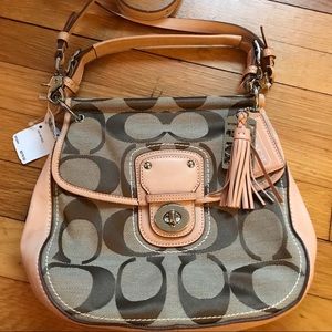 NWT Coach signature Willis Bag Natural color